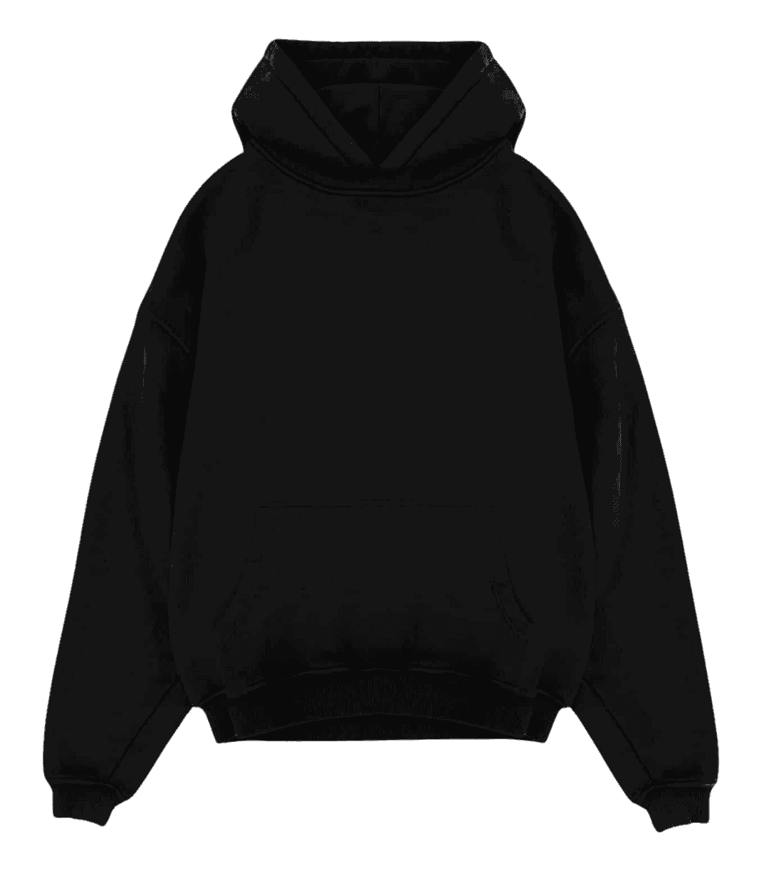 Private label hoodie sample showing shell fabric, inner label, chest branding and trim construction