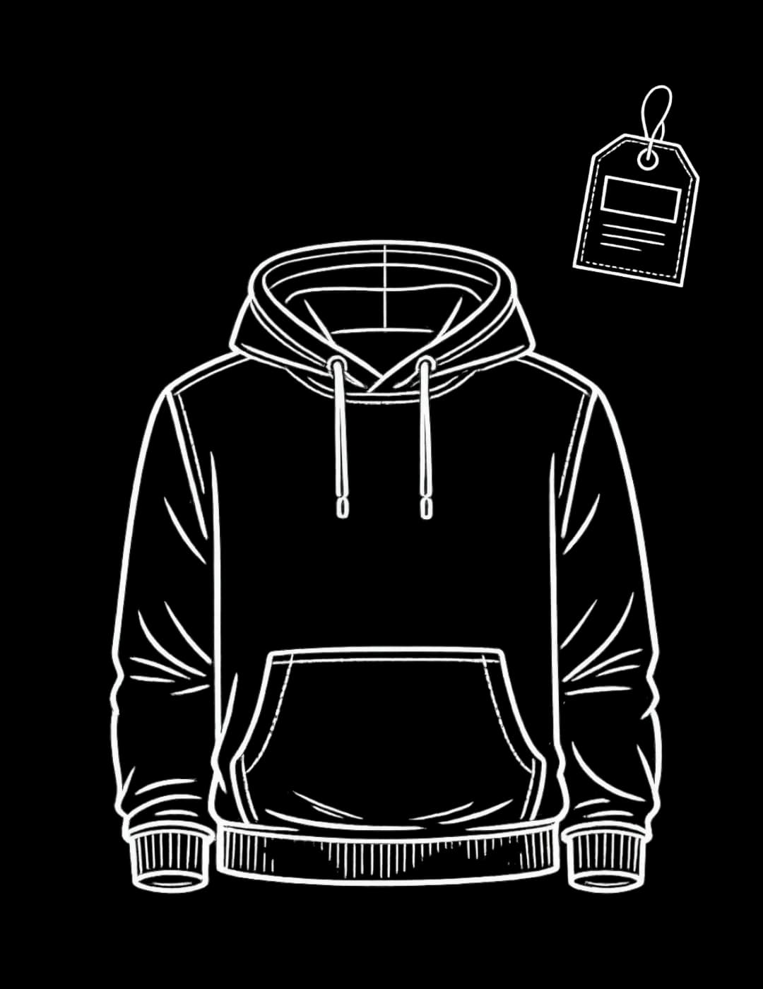 Custom hoodie vector sketch for private label services